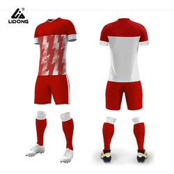 High quality latest design sports football clothing suit youth football shirt adult children team game soccer jersey custom