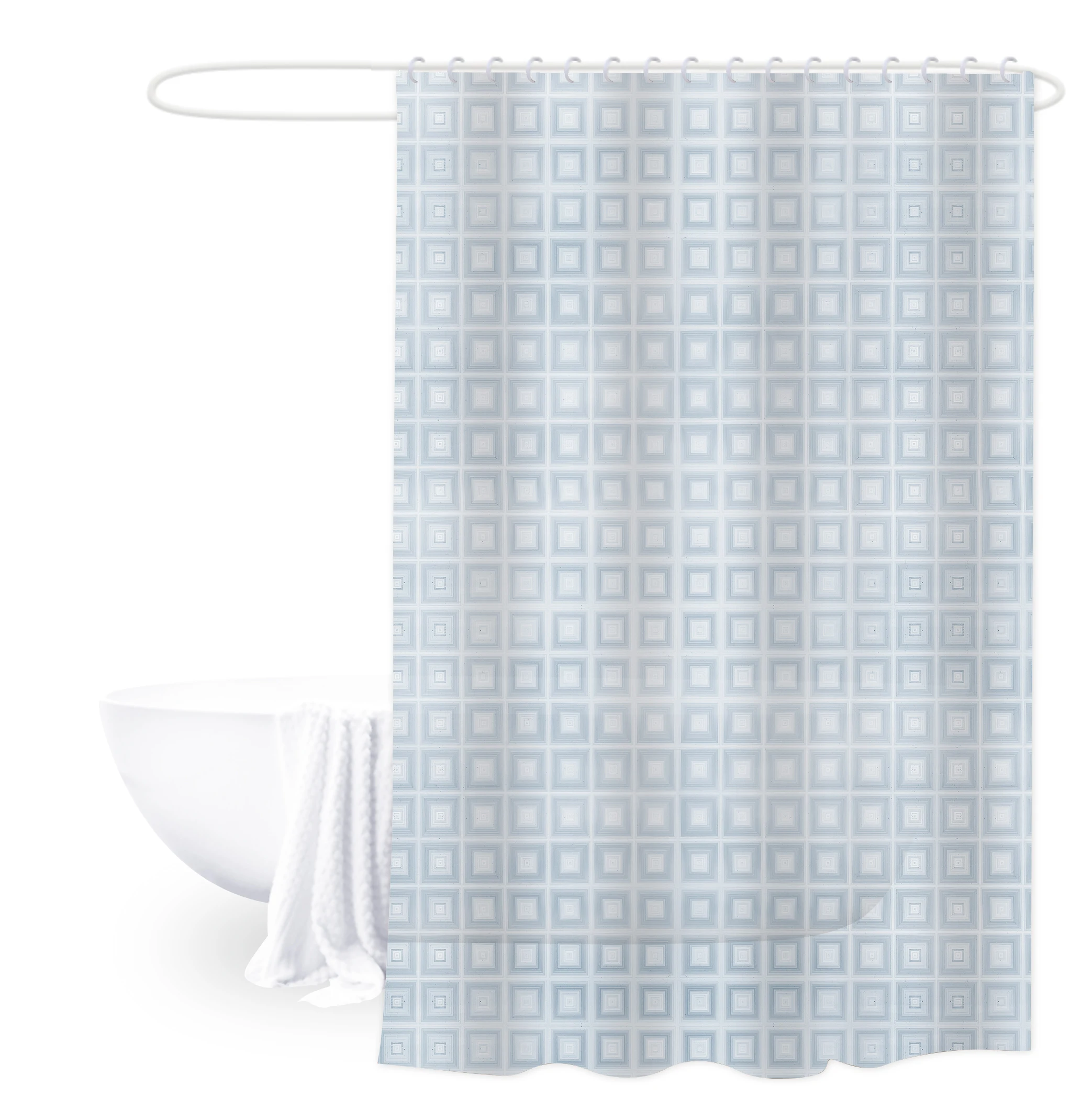 Trending Bathroom Accessories 3D Design PEVA Clear Plastic Mildew-Proof Shower Curtain