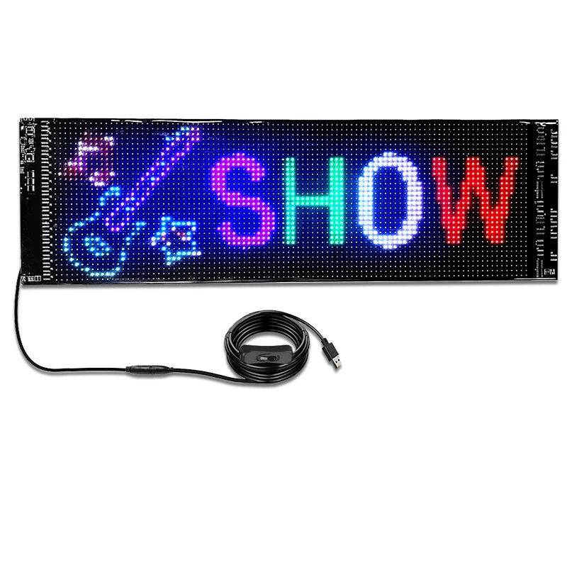 Programmable Flexible LED Display Screen Car Scrolling Advertise Message LED Display Board RGB Car Sign Soft LED Panel outdoor