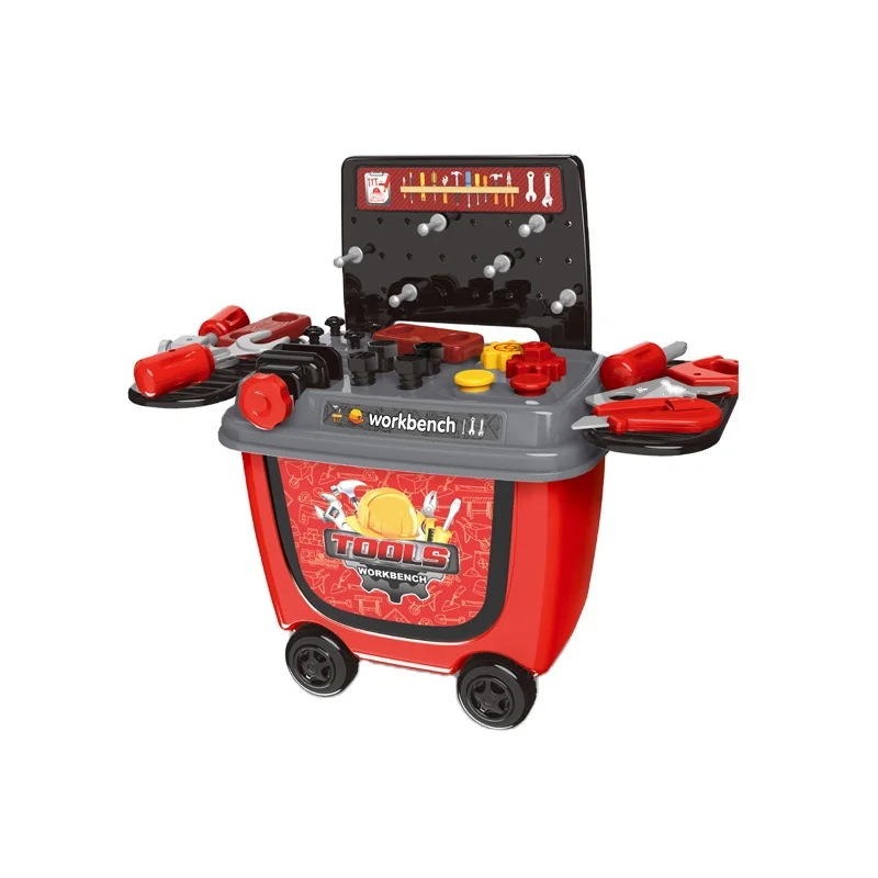 Plastic cheap toy 28 pcs workbench tool play set toy for kids