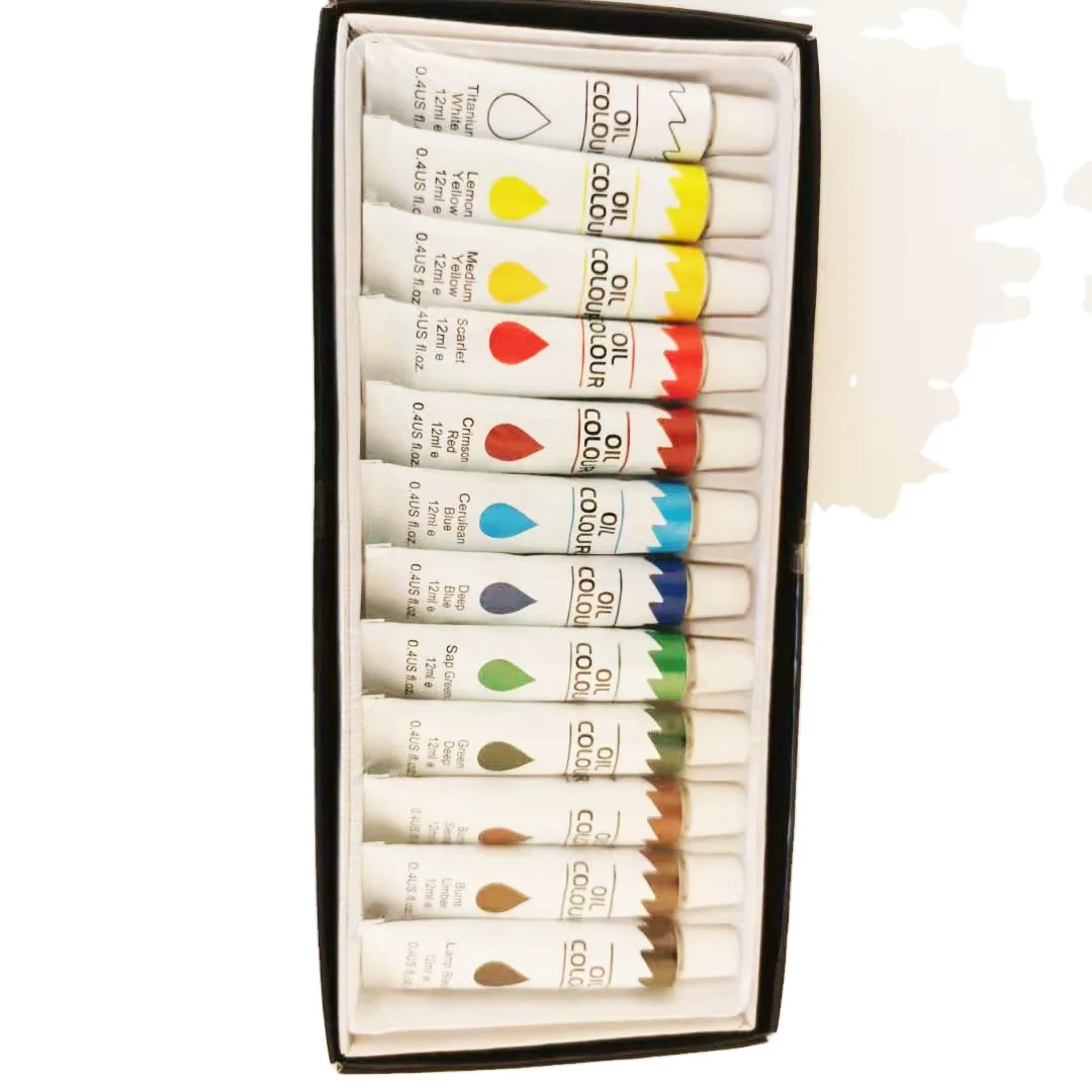  Custom 12 Colors 12ml Artist Oil Paint Color Set Paints Tubes