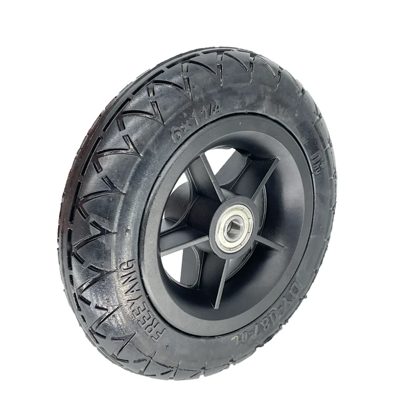 6x1 1/4 solid tire with hub 6 inch Solid non-pneumatic tyre Suitable tires for electric vehicles