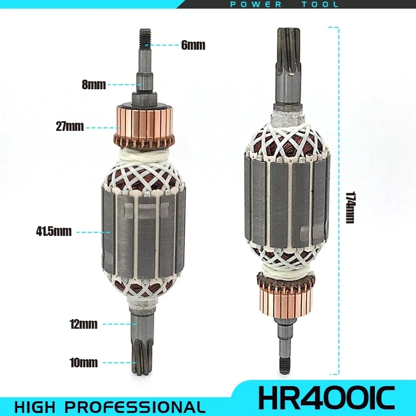 Замена ротора якоря для Makitas HR4010C 4010 HR4001C 4001 HR4011C 4011 HR4001CX HR 0860 аксессуары роторного молотка 513631-1