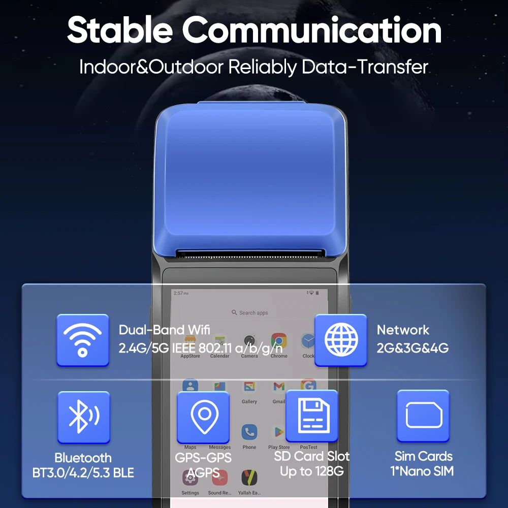 FYJ F1-P1 5.5 Inch 2+32G Ticket Vending Machine Parking Payment Pos Ticket Reader Assistant Cashier Machine Pos Terminal Android