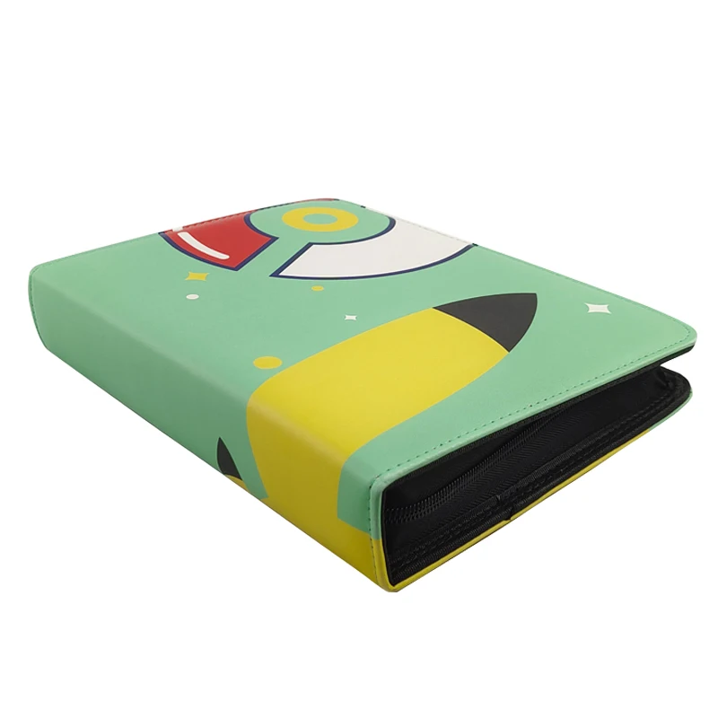 ModernQiu Best-Selling PU Leather  4 Pockets Trading Card Binder with 50 Sleeves for 400 Cards