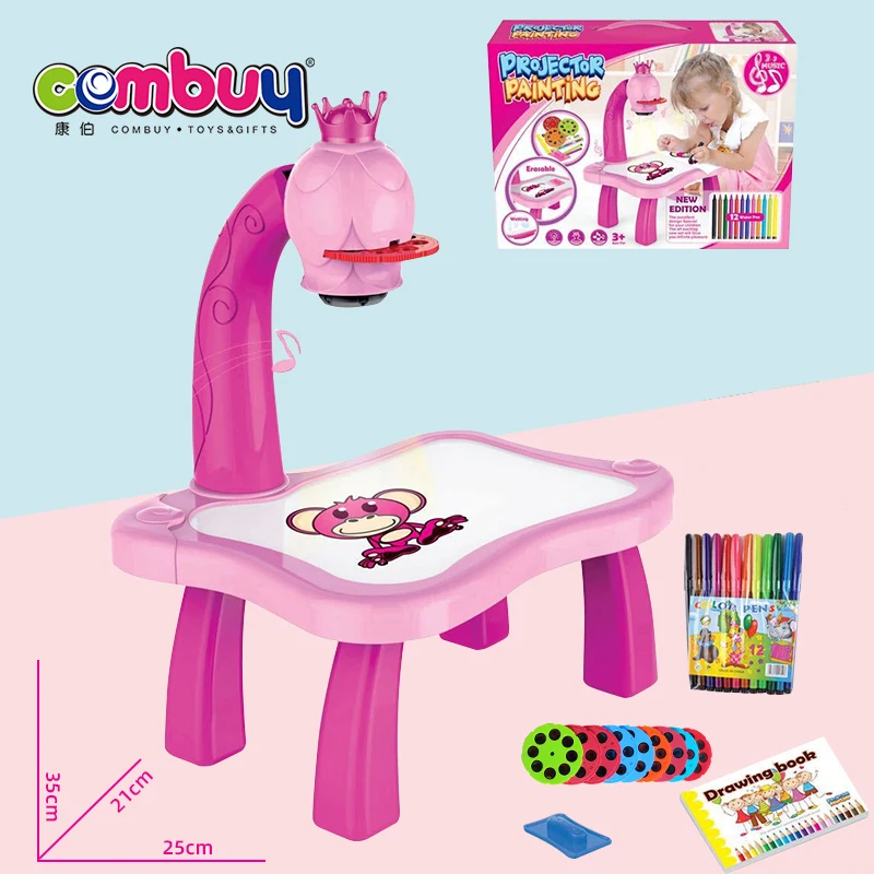 Intelligent drawing machine electric 3 in 1 kids projector painting toy