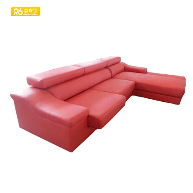 Modern style Sectional living room leather l shape sofa  for sale 8096