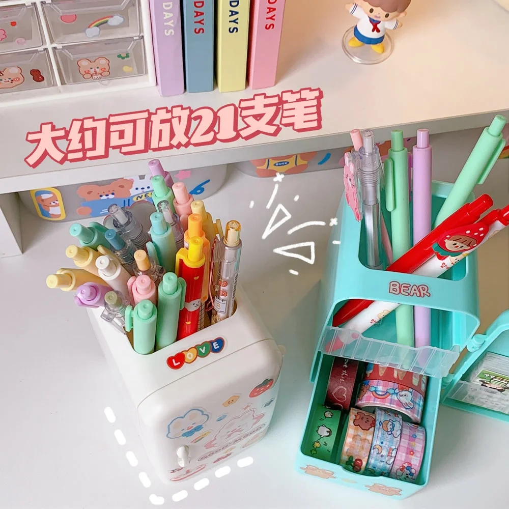 Creative simple candy color small pen holder box Christmas gift stationery student
