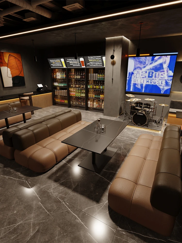 light luxury custom night club vip bar sofa furniture PU leather booth sofas for nightclub lounge bar coffee shop sofa seating