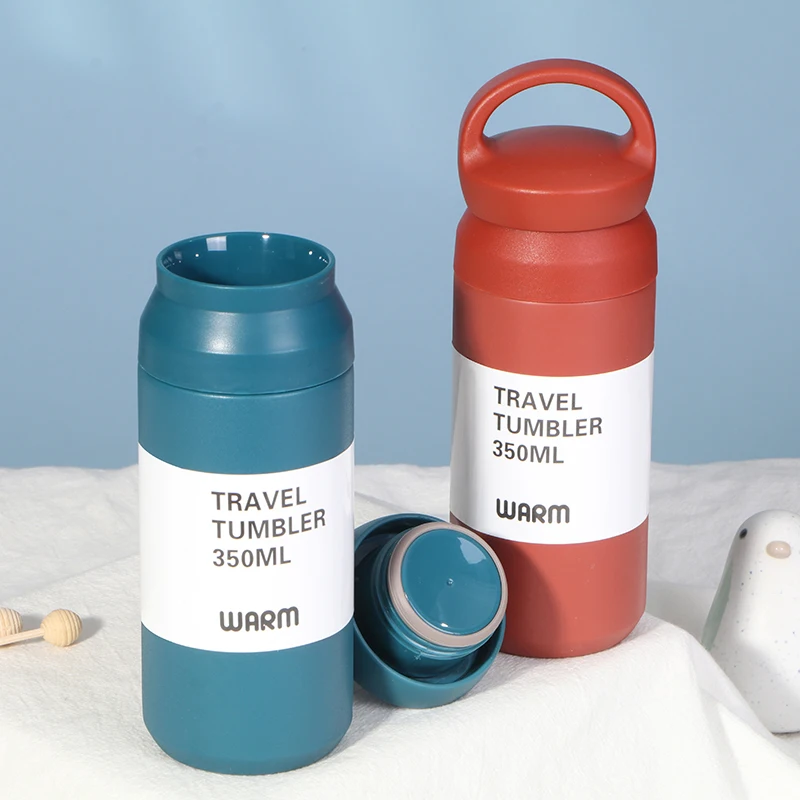 Japanese style double wall Stainless Steel 304 Insulated Vacuum thermos bottle 350ml/500ml thermal flask with handle