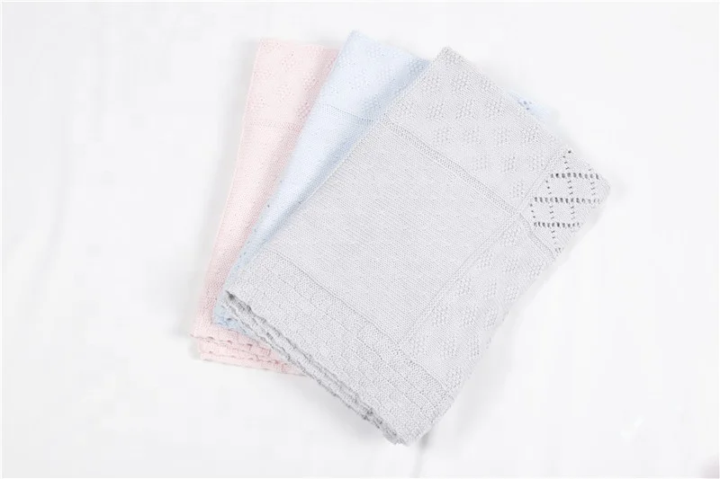 High quality cozy organic 100% cotton handmade knitted blanket