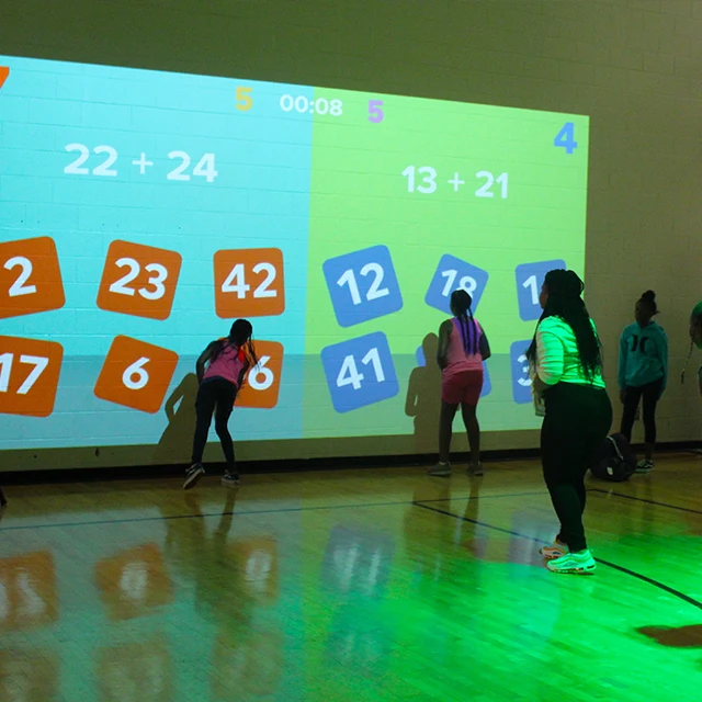 Playground interactive ball target wall game, indoor interactive smash wall projection system