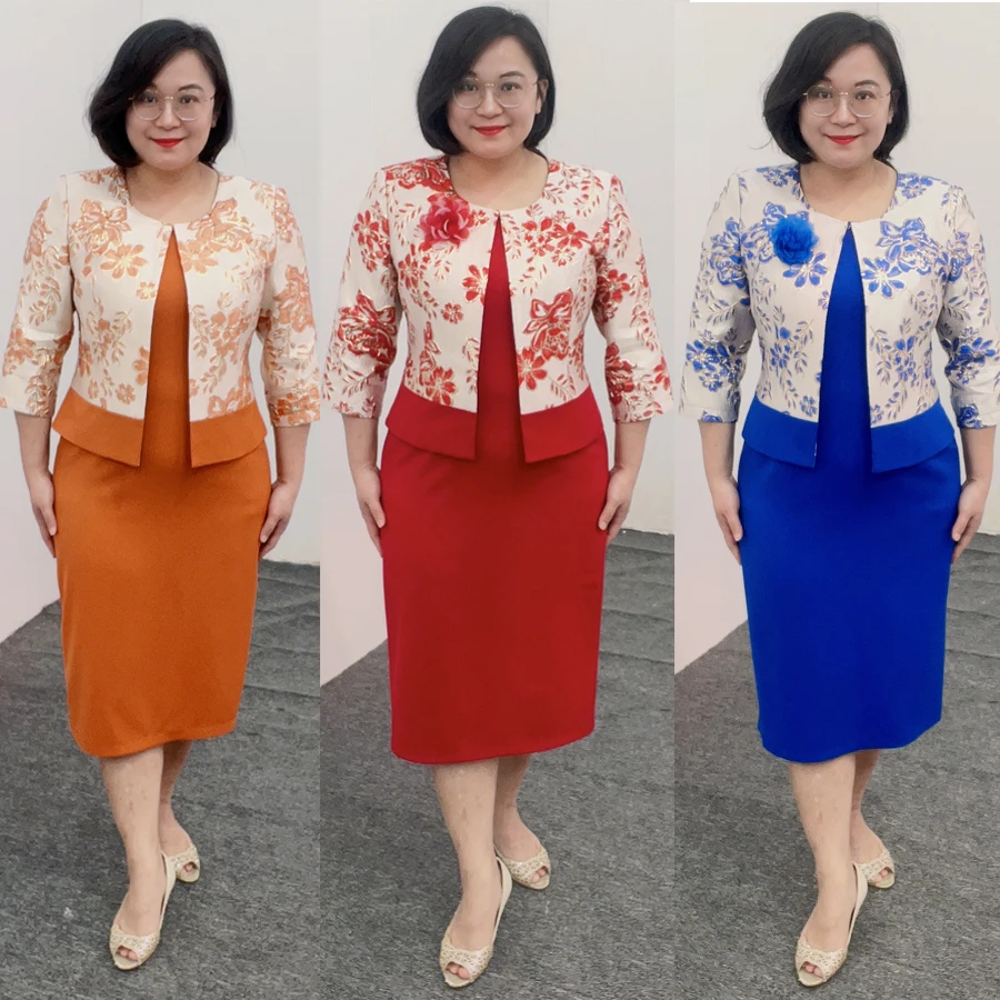 2022  6XL High Quality African Elegant Brocade Long Jacket Suit For Women  Maxi Dress Dashiki Ladies