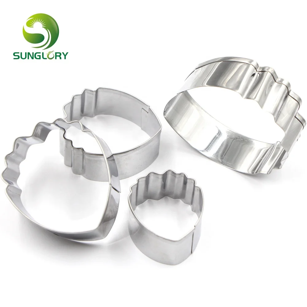 Набор резцов из нержавеющей стали для цветов, комплект из 4 предметов для вырезания пионов, лепестков, жвачки, пасты, помадки, инструменты для украшения тортов