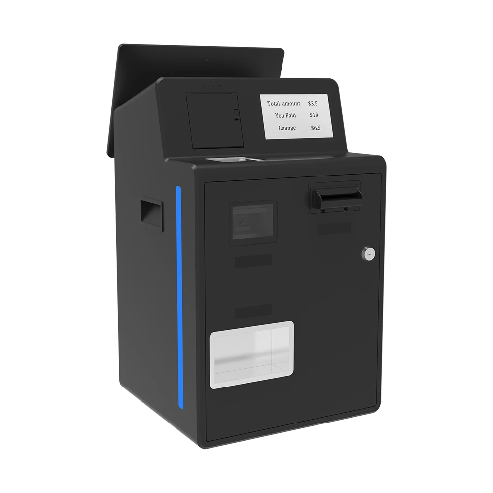 Factory Touchscreen Self Service Cash Register Coin Operated Food Kiosk Floor Standing With Printer