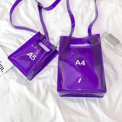 Wide shoulder strap transparent small square bag 2022 new fashion jelly bag girl PVC shoulder messenger bag