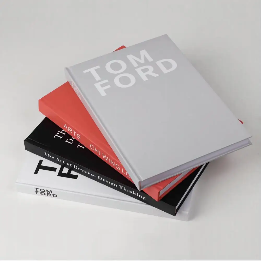 Hard shell large black and white gray matching simulation books can be read model room display decoration fake books