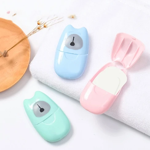 Cheap pocket paper thin soap OEM travel washing soap paper miosturizing portable hand washing paper soap strip