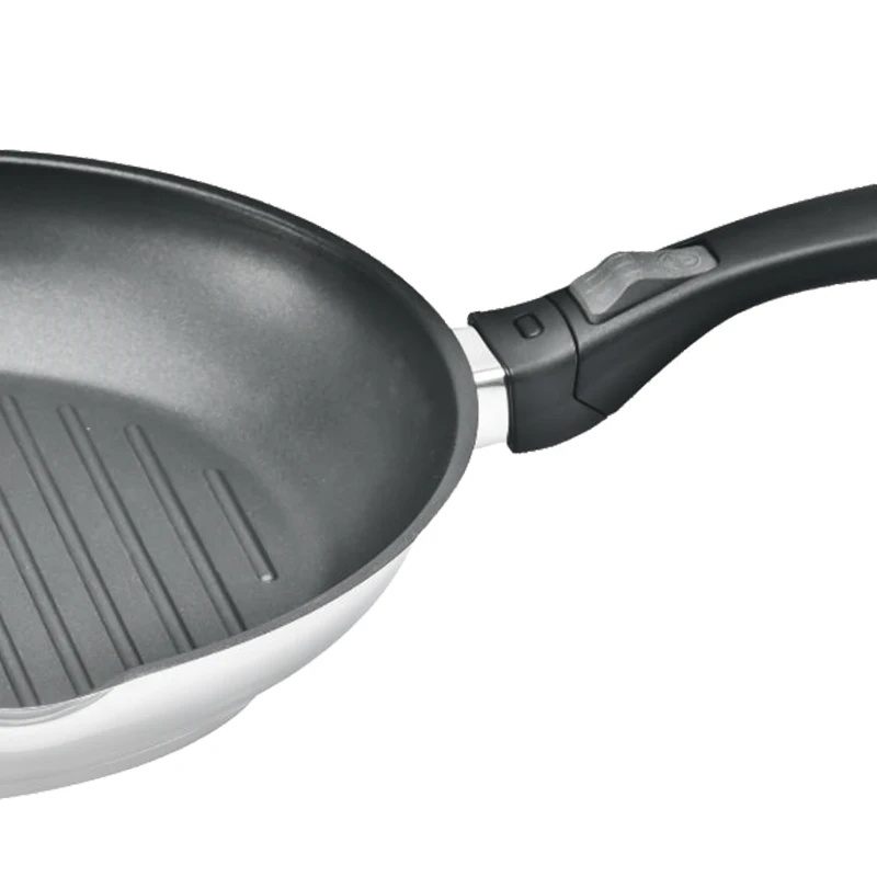 OEM Wholesale Removable Handle Stainless Steel Frypan With Spout