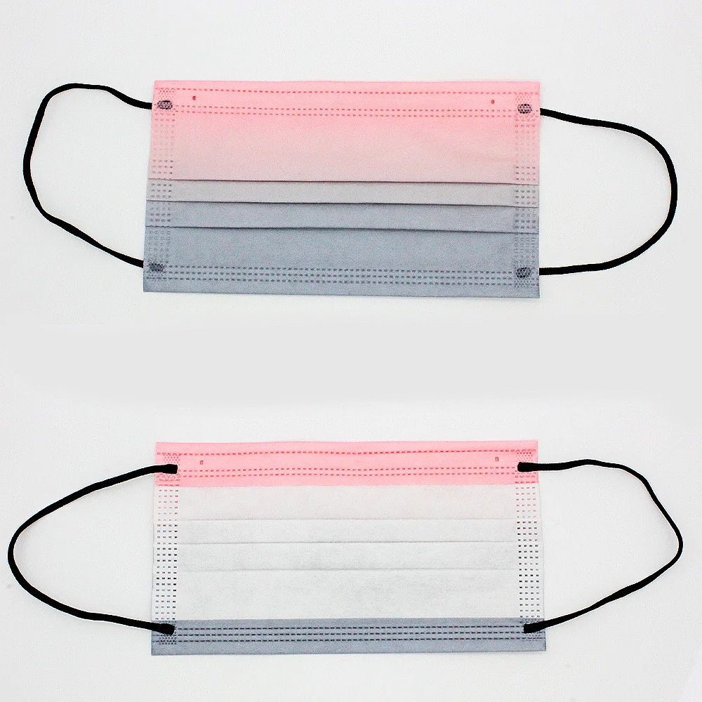 Disposable 3 Layer Spunlaced Non-woven Facemask EN14683 Type IIR Gradient Print Medical Surgical Face Mask For Party Daily Use