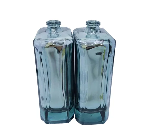 Customizable 100ml square Bottle with Internal Plating Showing the External clear Light and Bright for Empty Perfume Bottle