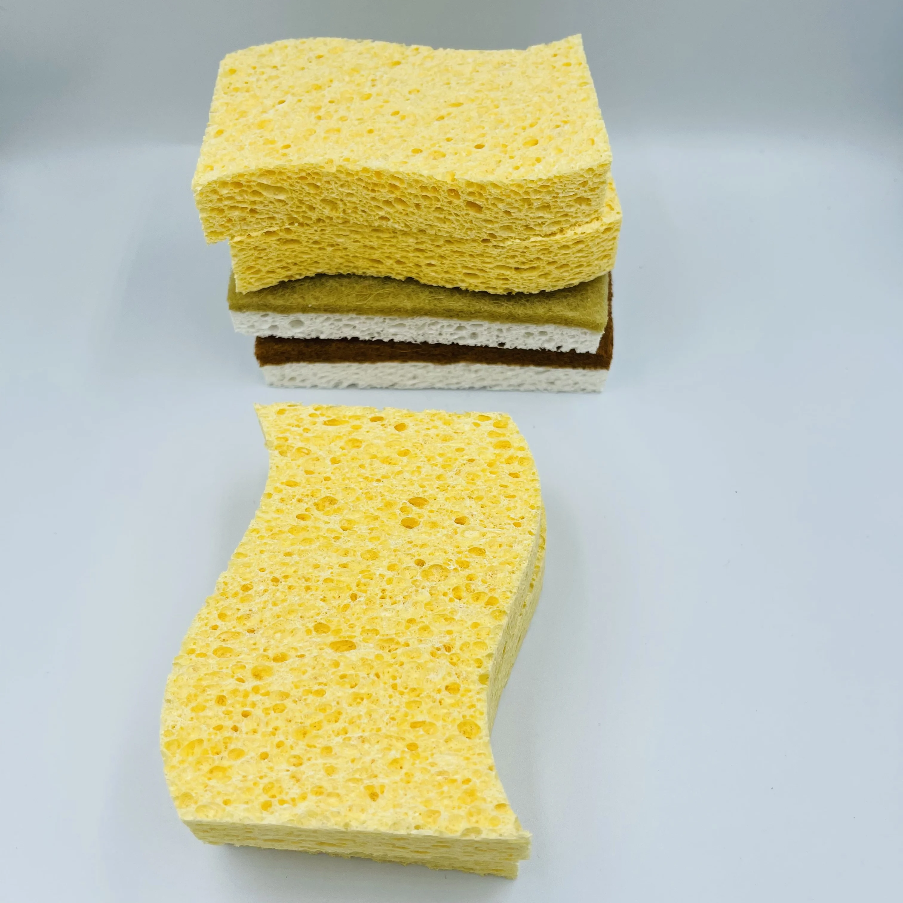 biodegradable yellow cellulose sponge cleaner pot scrubber dishes sponge dish scrubber sponge pad