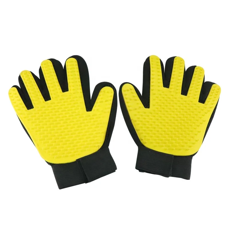 
Hefei SY Silicone Tips Pet Dog Grooming Glove Gentle Deshedding Brush Massage Gloves and Efficient Pet Hair Remover Mitt 