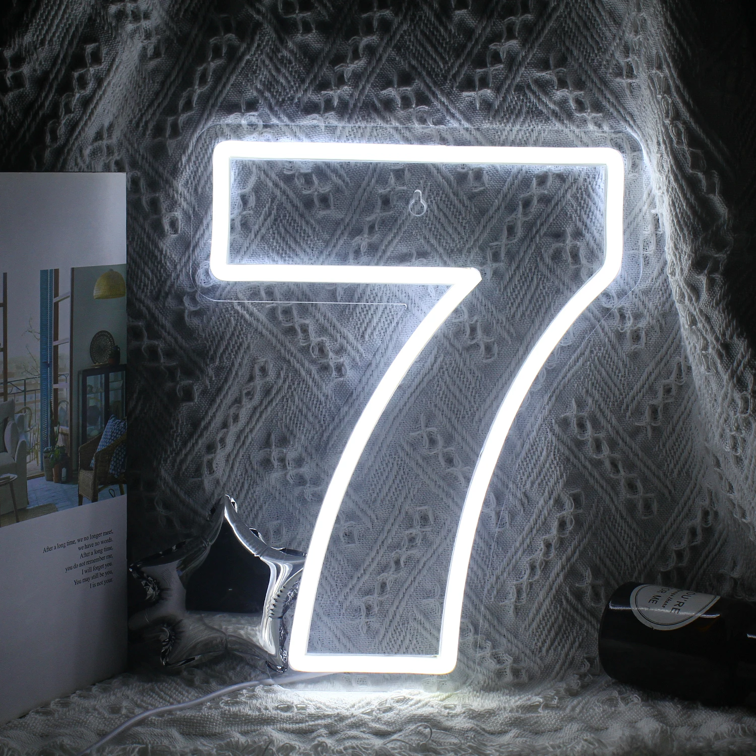 Wanxing Birthday Neon Sign Custom Number 7  LED Neon Light Party,Sweet Birthday Gifts