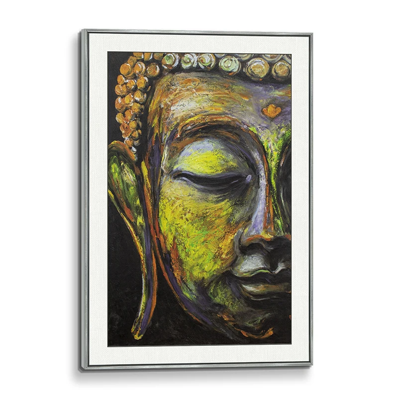 The Buddha painting Wall painting Framed Canvas Wall Art. 3D Giclee Printed Brushstroke Texture that Resembles Hand Painted Oil