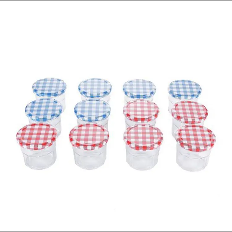 30ml fruit can mixed grain rice chili sauce pickle sesame pepper food storage glass jar with pattern tinplate not rust lug lid