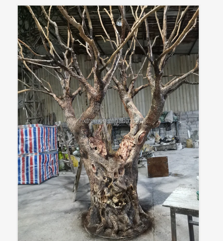 High quality Artificial large Olive Tree wood pole with Black Fruits for ornaments