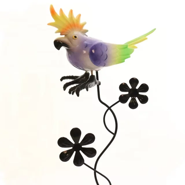 High Quality Custom Plastic Parrot Garden Ornament Cute Bird PE Yard Stakes Indoor Outdoor Balcony Decor Durable Metal Iron