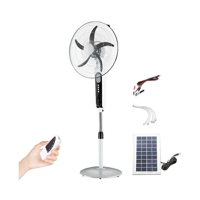 16 inch charging air cooling standing oscillating fan with 5 blades