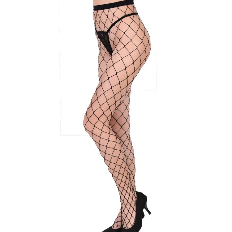 Big Mesh Pantyhose Elastic black white Big Fish Net Tights Pantyhose