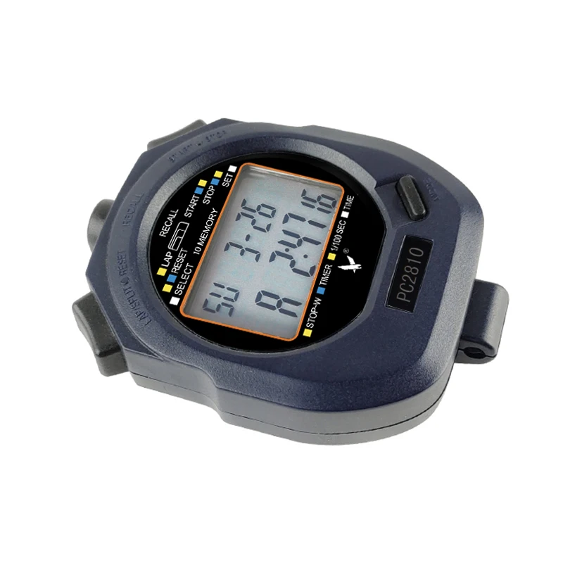 Stopwatch waterproof 2 rows of 10 track memory stopwatches sport professional stopwatch