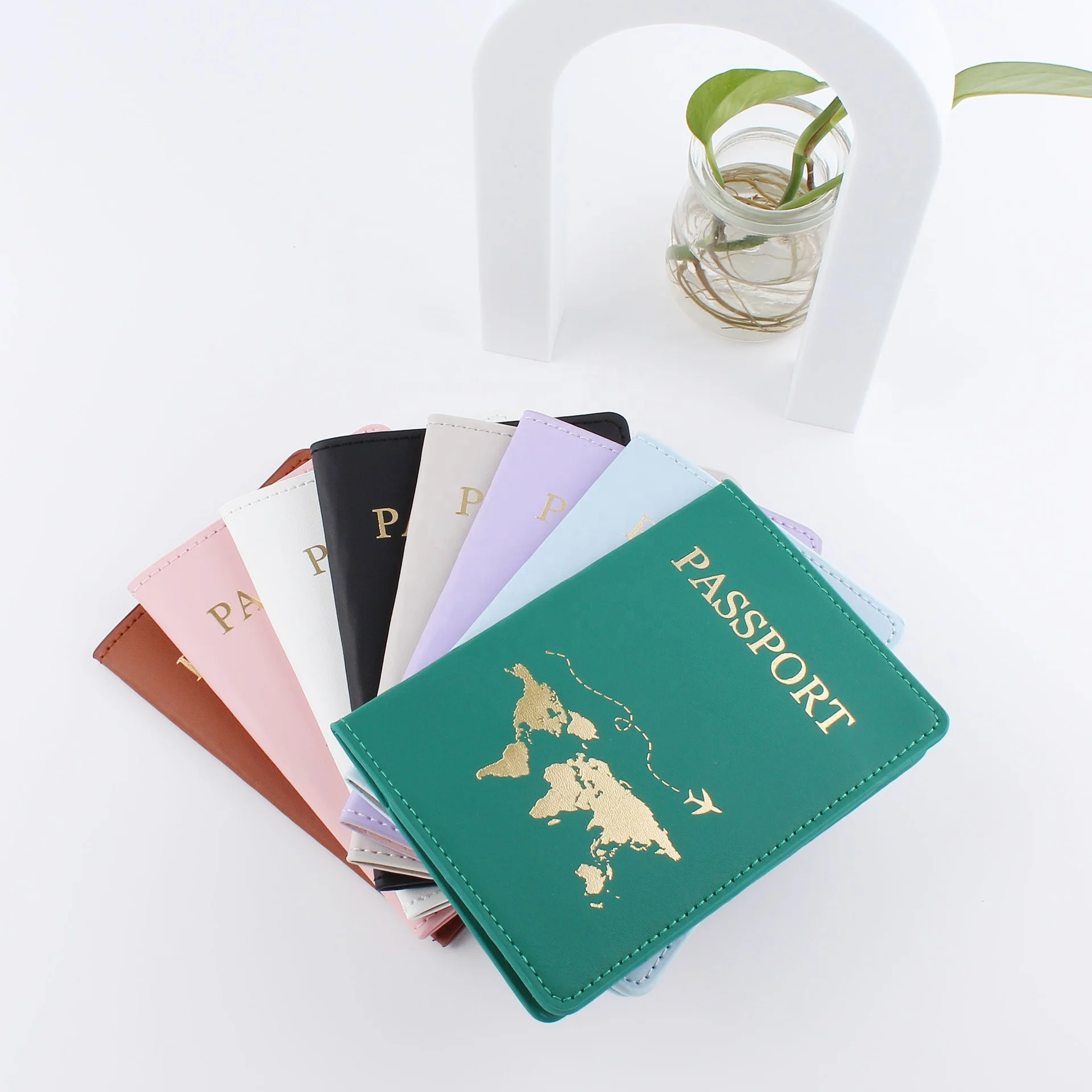 Factory Wholesale Pu Leather Card Holders Certificate Passport Cover Card Holder Pink