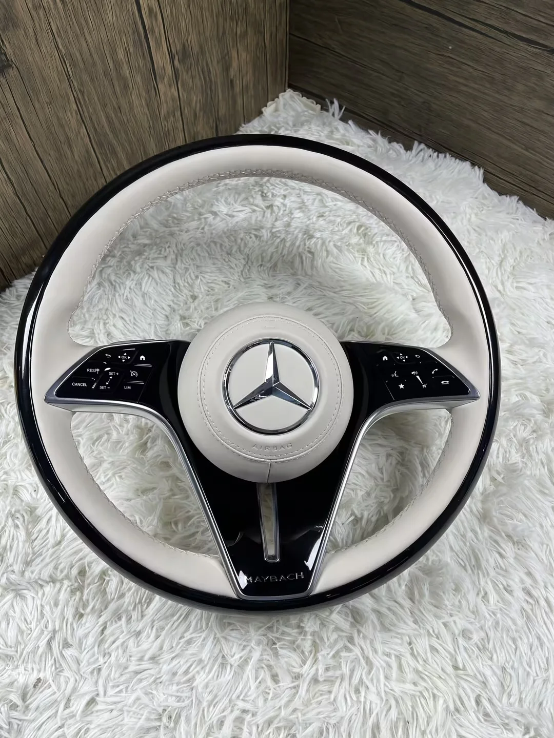 Leather and Alcantara Material Sports D-shape c63s w205 steering wheel for Benz all series