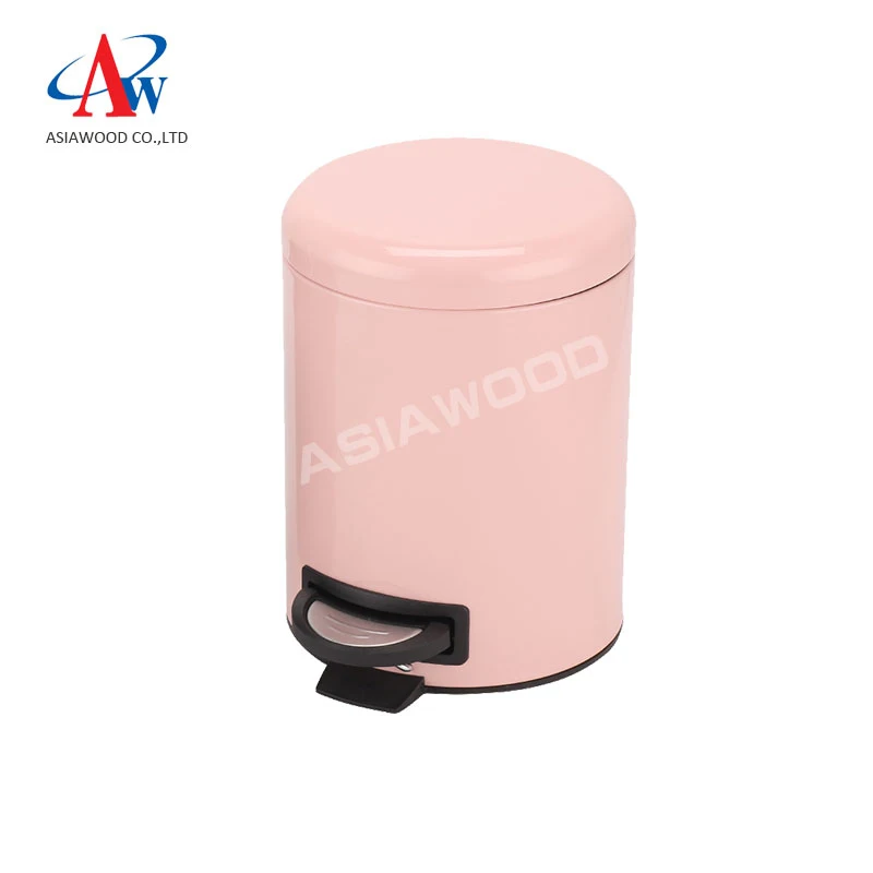 Best quality powder coating pink metal dust cleaner bin