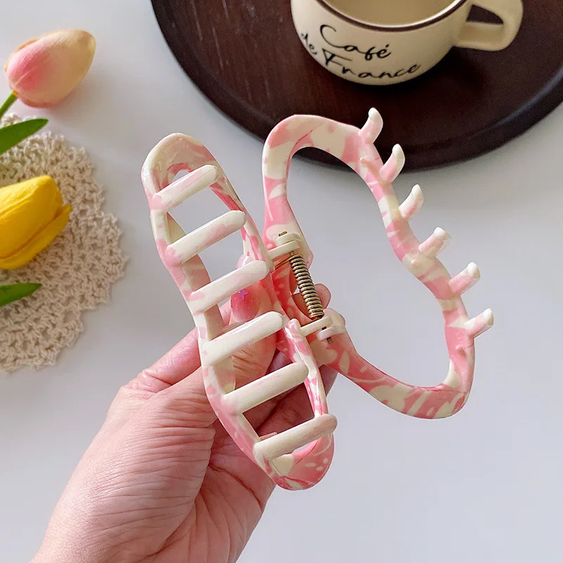 11.5cm Printed Hiar Pin Peony/ Morning glory/Camellia Large Cloud Hiar Claw