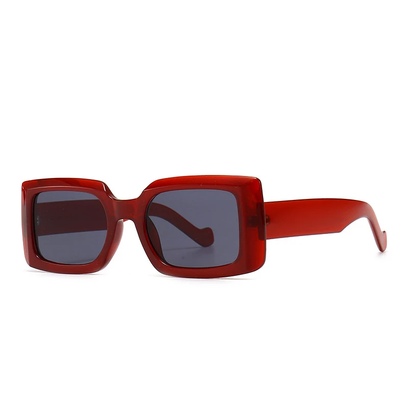  86386 Newest trendy sunglasses custom logo retro vintage thick frame small rectangle sunglass 2021 for women