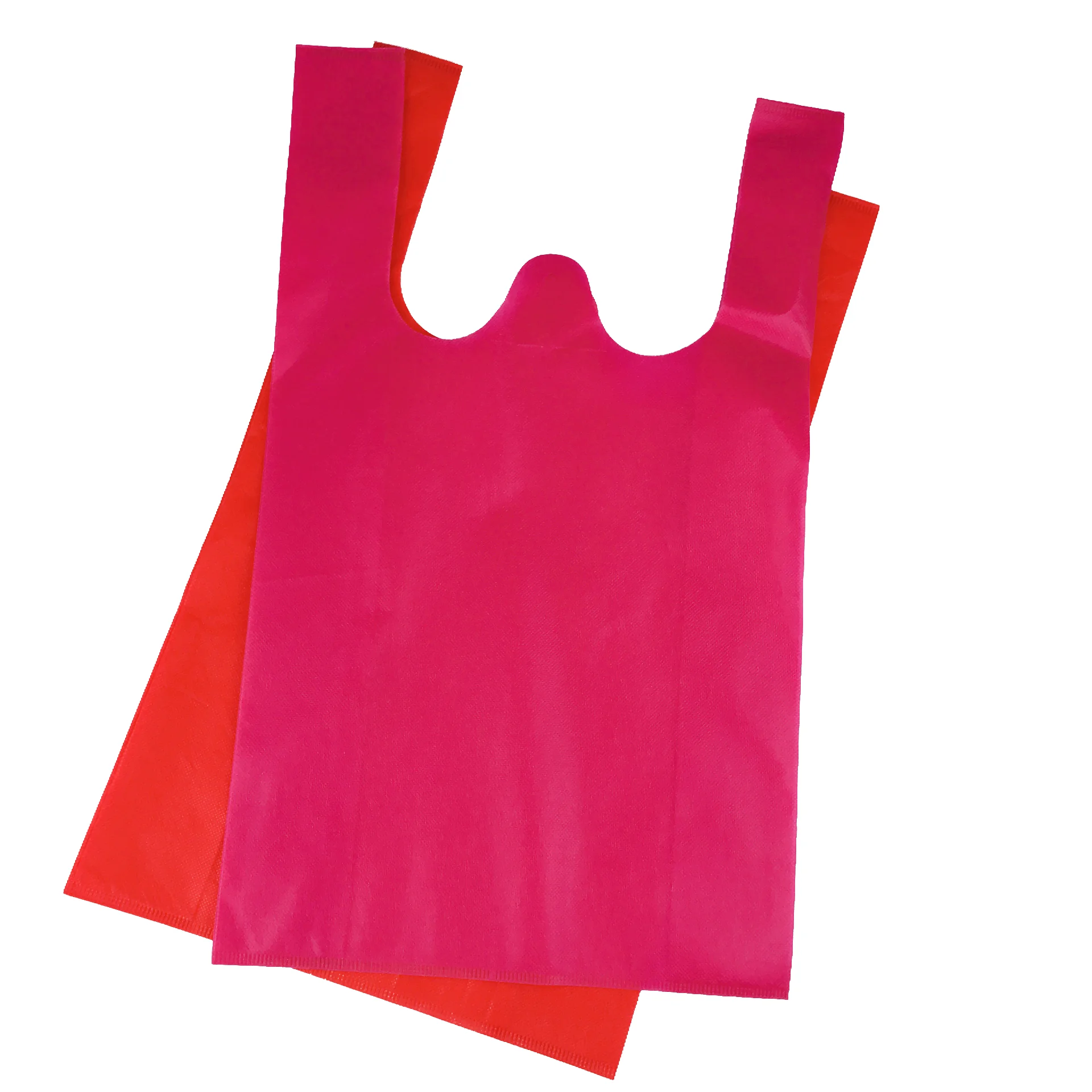 Eco friendly reusable promotion grocery store shopping non woven tshirt carry bag for supermarket