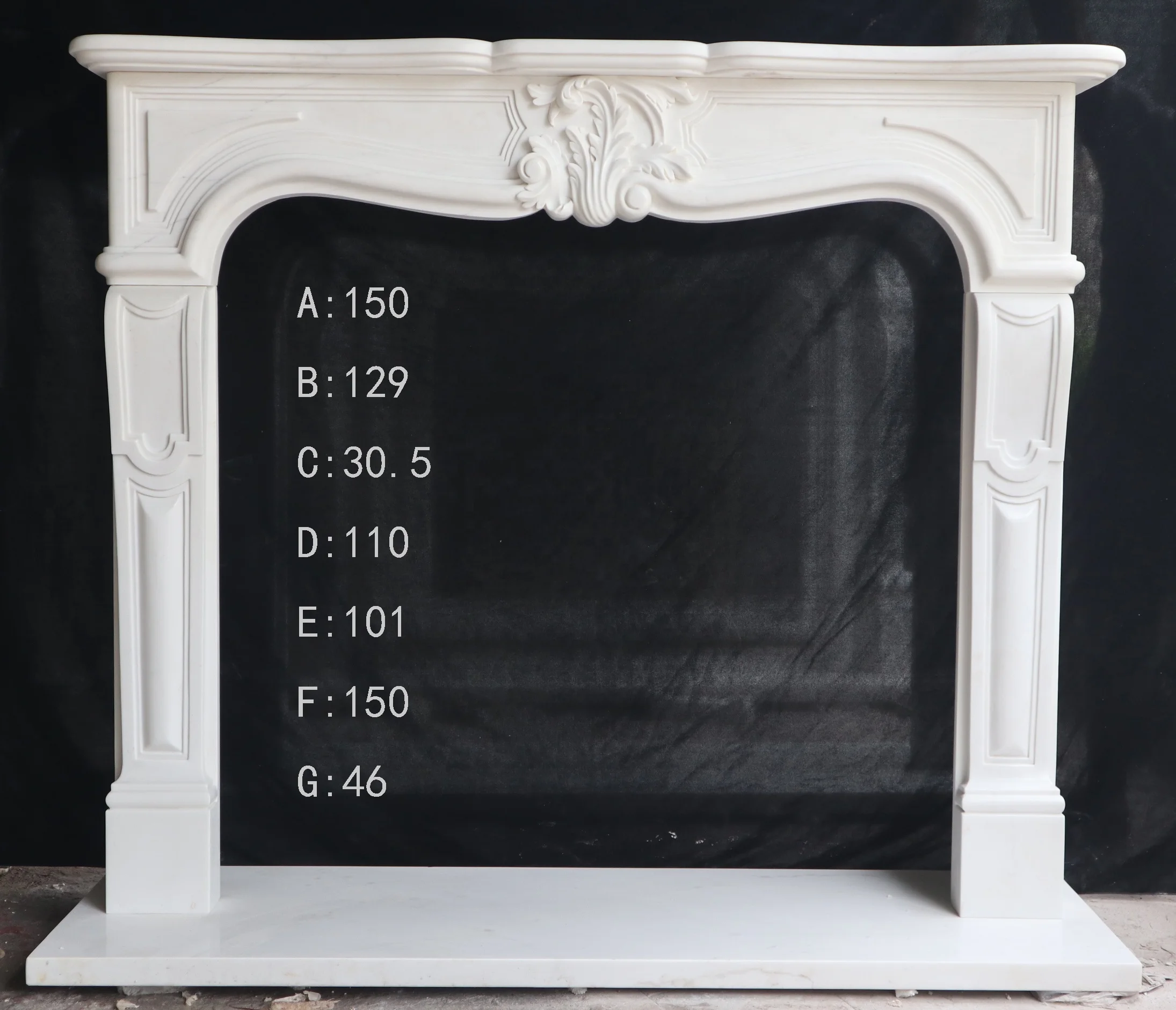 New Customization Unique design Hand carved exquisite super white marble freestanding fireplace