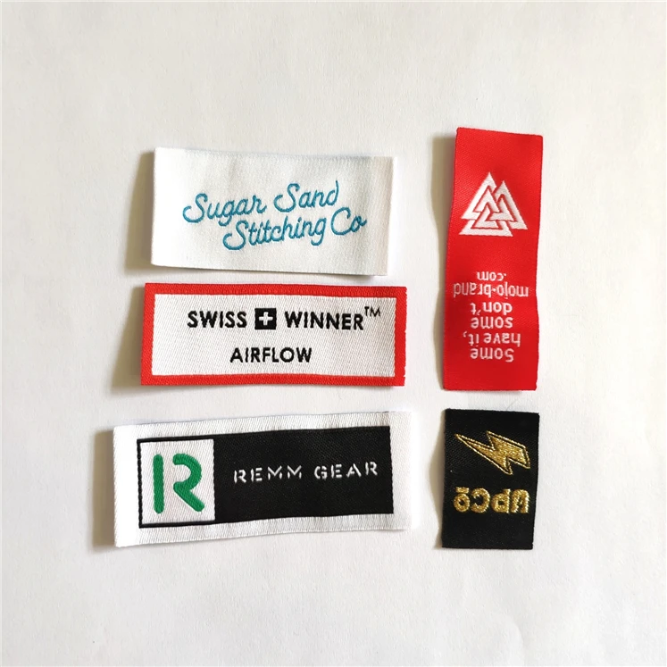 Woven clothing label custom design woven edge label custom woven clothing labels