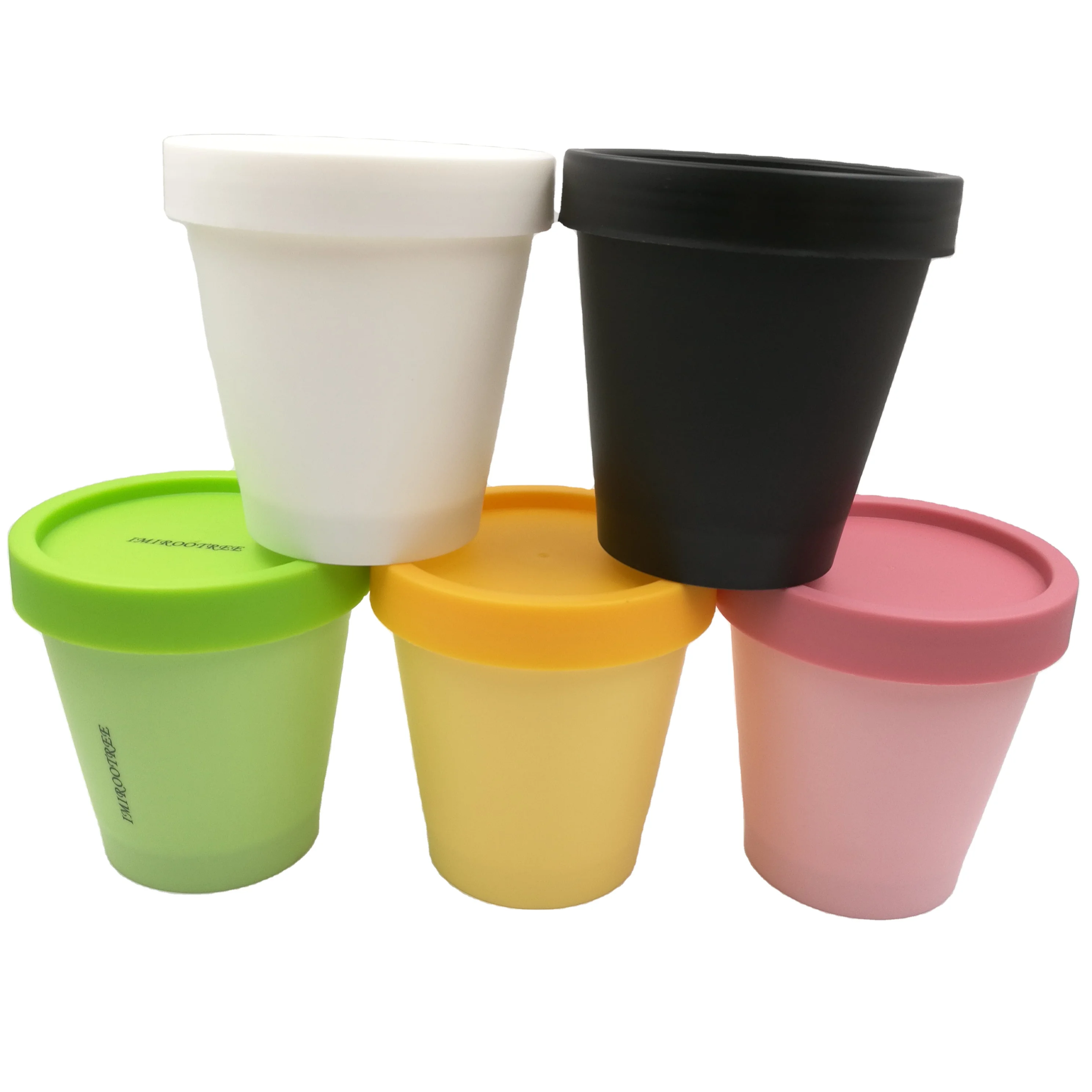 200ml PP black plastic cosmetic jar container for cream empty pink wide mouth jar 200g for wholesale