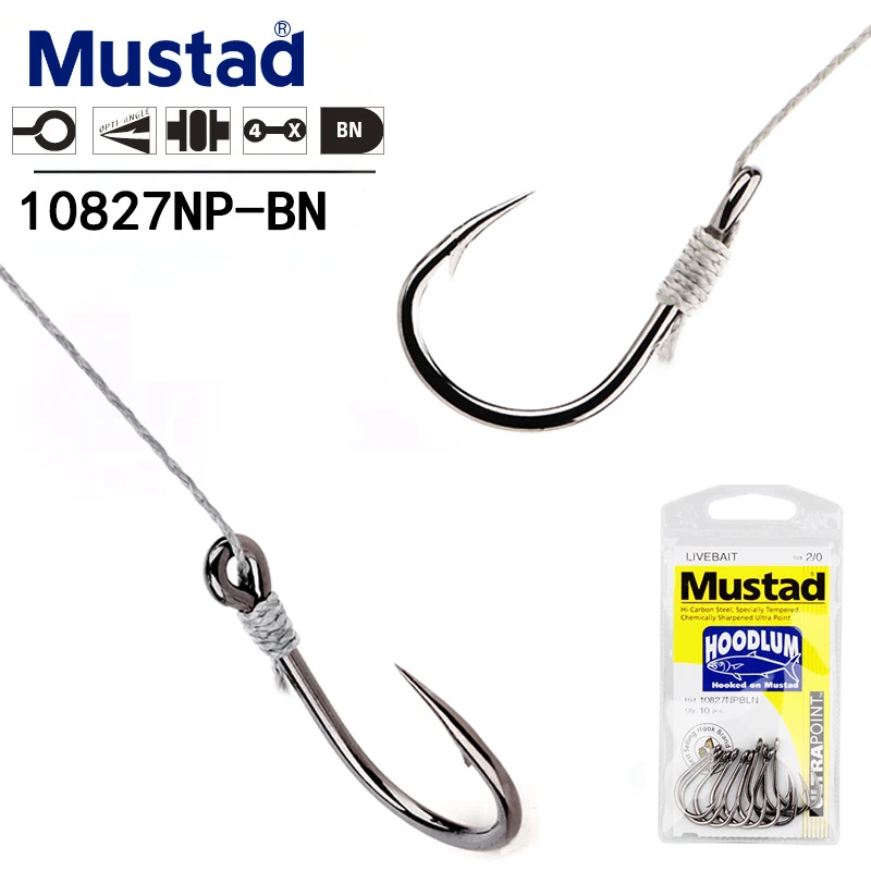 Рыболовный крючок Mustad Hoodlum 10827NP-BN норвежские рыболовные крючки для соленой воды прочная рыболовная приманка 4X с бородкой железная доска рыболовный