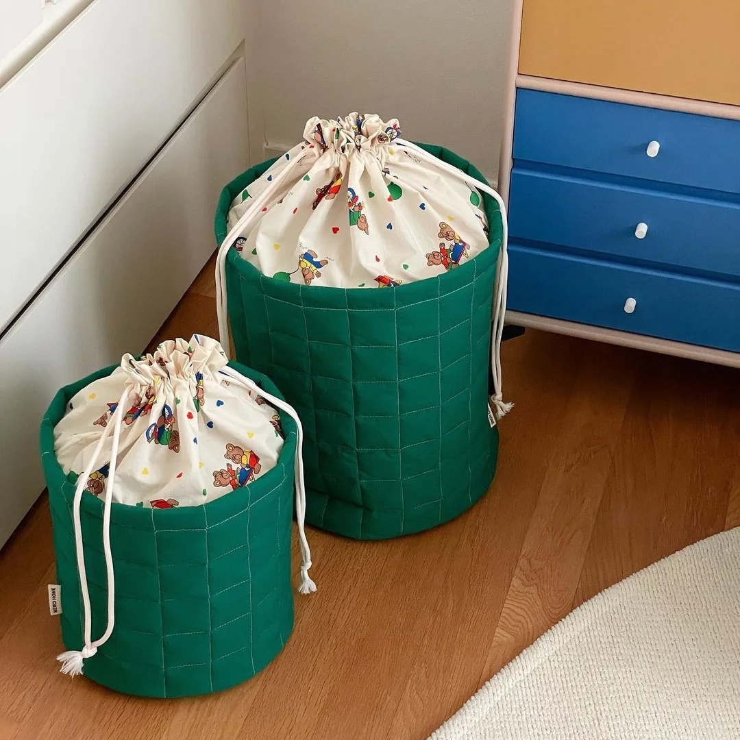 Canvas Foldable Cotton Rope basket weaving with yarn Storage Baskets Toy Organizer