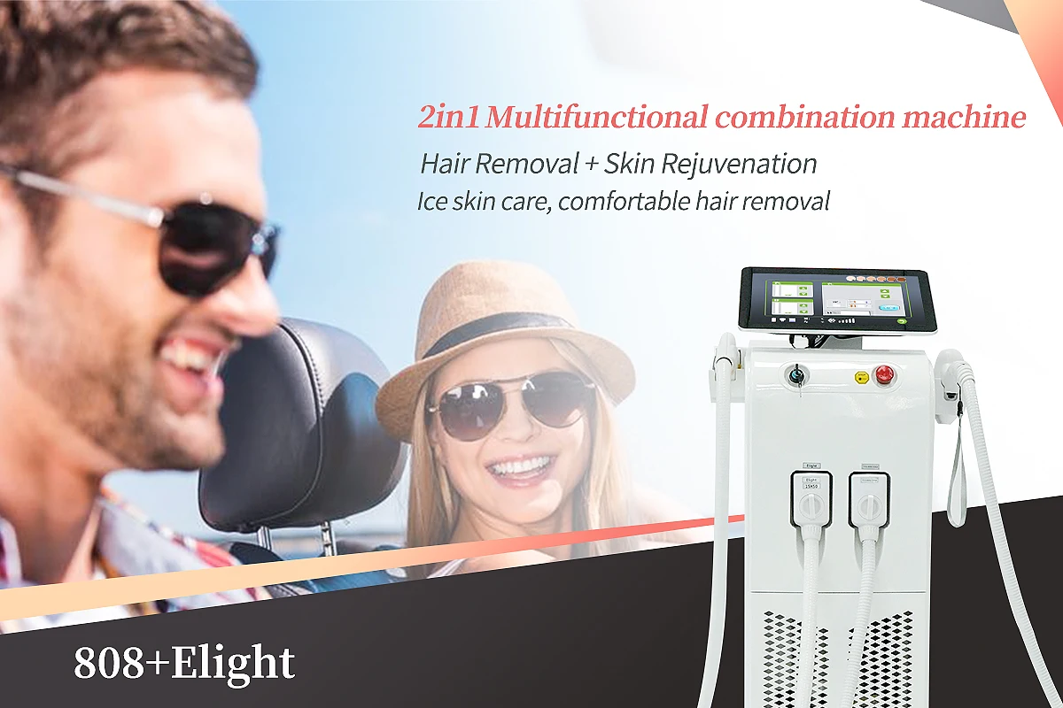 2 in 1 diode laser hair removal IPL skin rejuvenation multi function machine with big screen