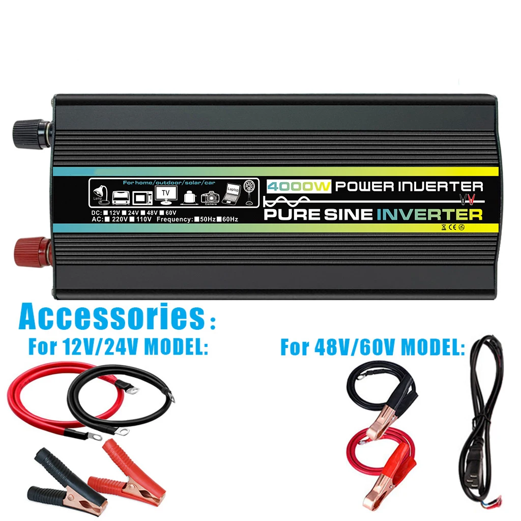 12000W Pure Sine Wave Power Inverter Car Solar Inverter Voltage Transformer DC12/24/48/60V To AC 220V Socket Converter Inverter