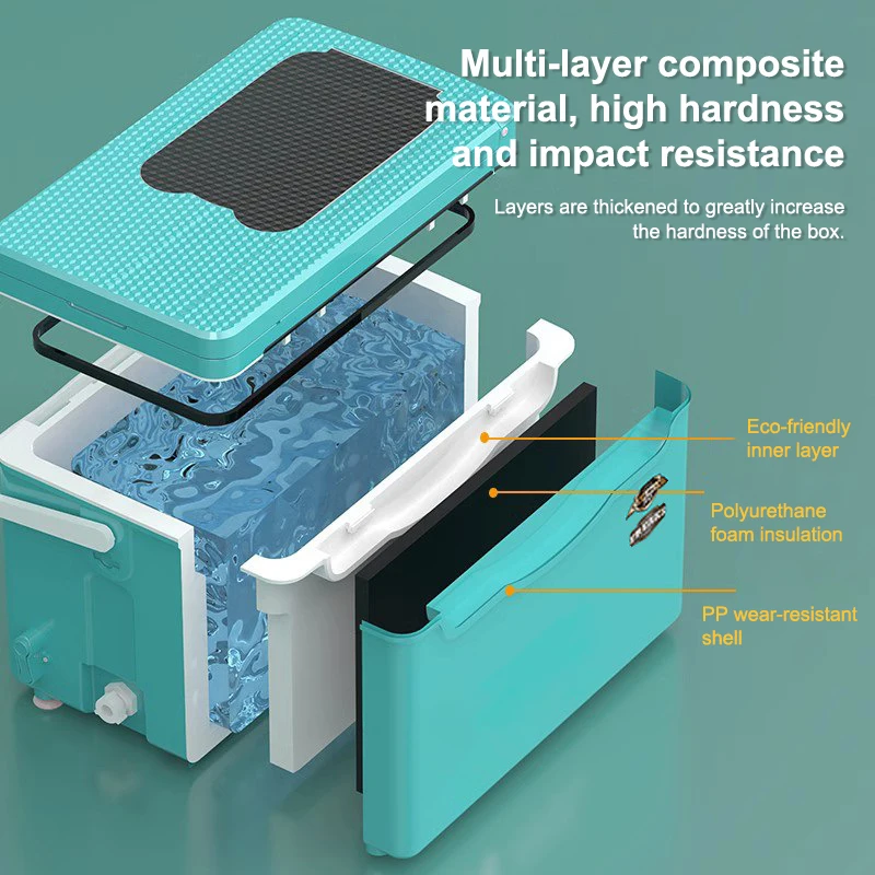 Alocs 30L Wheel Outdoor Ice Cooler Box Custom Hieleras Portatil Retro Tackle Boxes Portable Camping Fishing Seat Box for Picnic