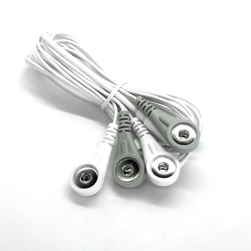 Replacement 2.35mm safety plug to 4 leads 4.0mm EMG ECG electrode lead wire cable